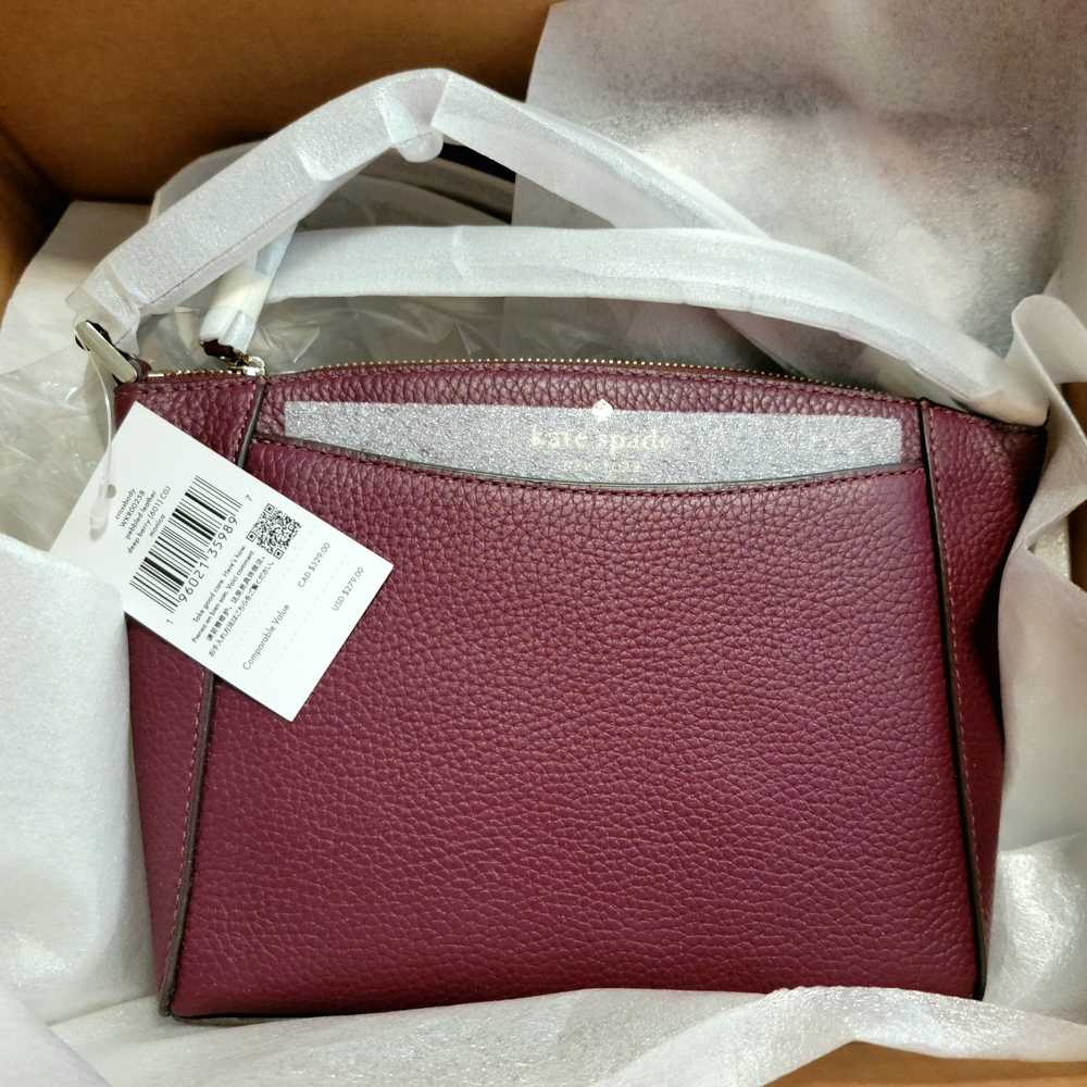 kate spade Monica pebble leather crossbody bag - Deep berry